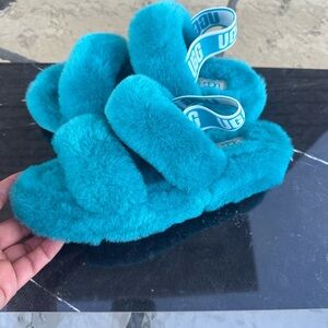 UGG WOMEN OH YEAH BLUE SLIPPER SLIDES SANDAL NEW WITHOUT BOX SIZE 6
